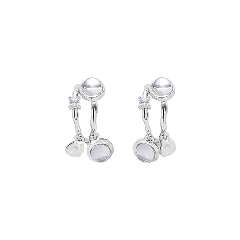 Transparent pearl earrings